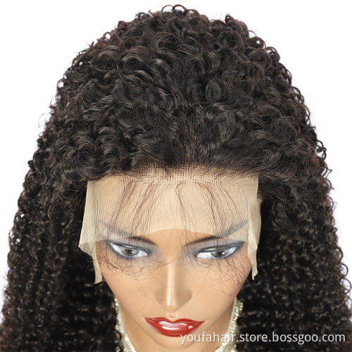 Hot Beauty 13x4 Lace Frontal Wholesale Cheap Wig Kinky  Curly Raw Virgin Cuticle Aligned Brazilian Wigs Human Hair Lace Front